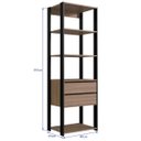 Ver imagem 3 de Closet Modulado 60x45x183cm com 5 Prateleiras e 2 Gavetas ProDecor em MDP Montana e Preto