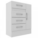 Ver imagem 2 de Cômoda Sapateira Grande 4 Gavetas 1 Porta Cor Branca