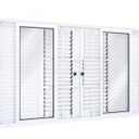 Ver imagem 3 de Janela de Aluminío Veneziana 100x200cm 4 Folhas Móveis e 2 Fixas com Grade e Vidro Lucasa Eccellente