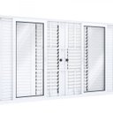 Ver imagem 3 de Janela Veneziana de Correr Central Flex 4 Folhas Móveis 2 Fixas com Grade Lucasa Eccellente 120x15 B