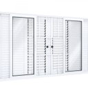 Ver imagem 3 de Janela Veneziana Alumínio de Correr Central Flex 4 Folhas Móveis e 2 Fixas com Grade Lucasa Eccellen