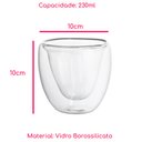 Ver imagem 2 de Kit 4 Copos Vidro Borossilicato Parede Dupla Coração 230ml