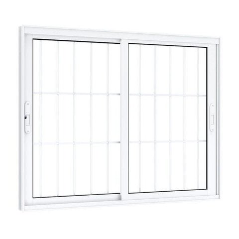 Janela de Correr Alumínio Lateral 2 Folhas com Grade Eccellente 120x150cm Lucasa Branco