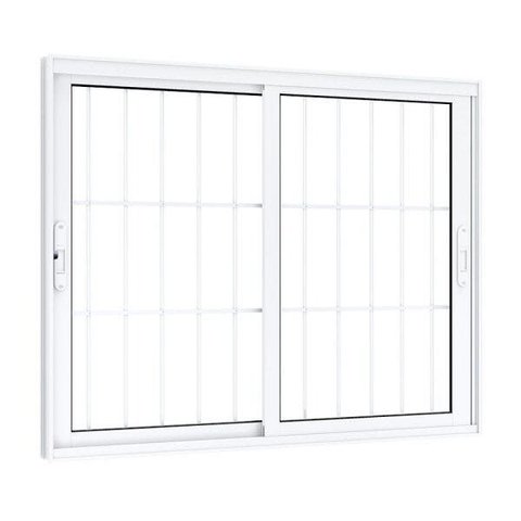 Janela de Correr Alumínio Lateral 2 Folhas com Grade Eccellente 120x150cm Lucasa Branco