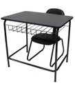 Ver imagem 1 de Mesa Escolar com Cadeira de Escritório Linha Mesa Escolar:Preto