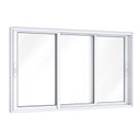 Ver imagem 1 de Janela de Alumínio de Correr 100x150cm 3 Folhas Móveis com Vidro Lucasa Eccellente Branco