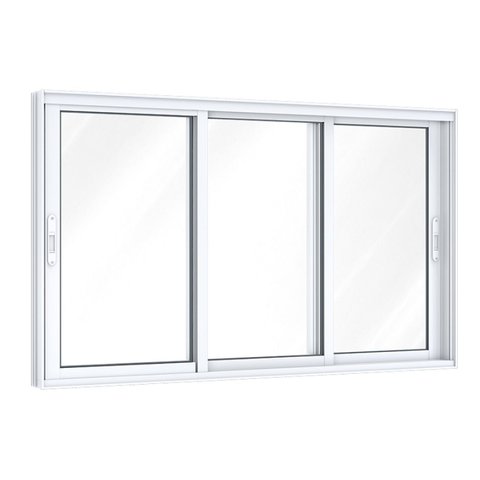 Janela de Alumínio de Correr 100x150cm 3 Folhas Móveis com Vidro Lucasa Eccellente Branco