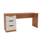 Ver imagem 2 de Mesa para Escritório Madri 3 Gavetas Creme/freijó - Politorno