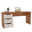 Ver imagem 3 de Mesa para Escritório Madri 3 Gavetas Creme/freijó - Politorno