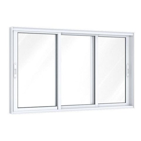 Janela de Alumínio de Correr 120x150cm 3 Folhas Móveis com Vidro Lucasa Eccellente Branco