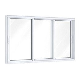 Janela de Alumínio de Correr 120x150cm 3 Folhas Móveis com Vidro Lucasa Eccellente Branco - 1 Janela de Alumínio de Correr 120x150cm 3 Folhas Móveis com Vidro Lucasa Eccellente Branco - 1