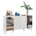 Ver imagem 3 de Aparador Buffet com Espelho e Pés Retrô Vegas Branco