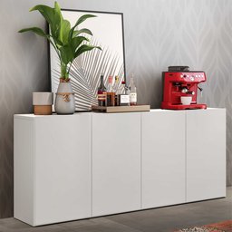 Aparador Buffet 4 Portas Veneza Multimóveis Branco - 2