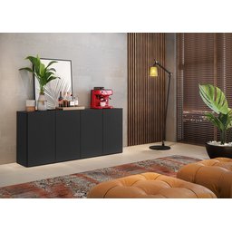 Aparador Buffet 4 Portas Veneza Multimóveis Preto - 8