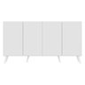 Aparador Buffet 4 Portas com Pés Retrô Veneza Multimóveis Branco - 7
