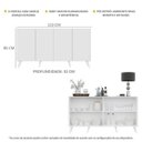 Ver imagem 4 de Aparador Buffet 4 Portas com Pés Retrô Veneza Multimóveis Branco