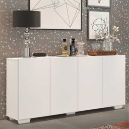 Aparador Buffet 4 Portas com Pés Quadrados Veneza Multimóveis Branco - 2