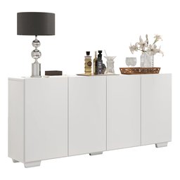 Aparador Buffet 4 Portas com Pés Quadrados Veneza Multimóveis Branco - 3