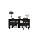 Ver imagem 6 de Aparador Buffet 4 Portas com Pés Retrô Veneza Multimóveis Preto