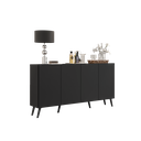 Ver imagem 3 de Aparador Buffet 4 Portas com Pés Retrô Veneza Multimóveis Preto
