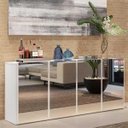 Ver imagem 1 de Aparador Buffet 4 Portas com Espelho Vegas Branco