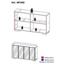 Ver imagem 5 de Aparador Buffet 4 Ptas com Espelho e Pés Quadrados Vegas Preto