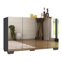 Ver imagem 2 de Aparador Buffet 4 Ptas com Espelho e Pés Quadrados Vegas Preto