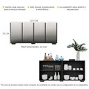 Ver imagem 4 de Aparador Buffet 4 Ptas com Espelho e Pés Quadrados Vegas Preto