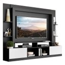 Ver imagem 2 de Rack Estante com Painel TV 65 Polegadas e 2 Portas Oslo Multimóveis Preto/Branco