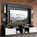 Ver imagem 1 de Rack Estante com Painel TV 65 Polegadas e 2 Portas Oslo Multimóveis Preto/Branco