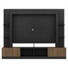 Rack Estante com Painel TV 65 Polegadas e 2 Portas Oslo Multimóveis Preto/Madeirado - 6
