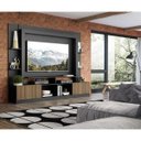 Ver imagem 7 de Rack Estante com Painel TV 65 Polegadas e 2 Portas Oslo Multimóveis Preto/Madeirado
