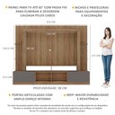 Ver imagem 3 de Rack Estante com Painel Tv 65 Polegadas e 2 Portas Oslo Multimóveis Madeirado/lacca Fumê