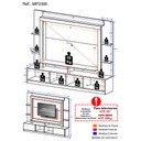 Ver imagem 4 de Rack Estante com Painel Tv 65 Polegadas e 2 Portas Oslo Multimóveis Madeirado/lacca Fumê