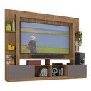 Ver imagem 1 de Rack Estante com Painel Tv 65 Polegadas e 2 Portas Oslo Multimóveis Madeirado/lacca Fumê