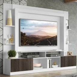 Rack Estante com Painel TV 65 Polegadas e 2 Portas Oslo Multimóveis Branco/Tenerife - 1