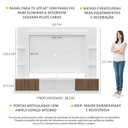 Ver imagem 3 de Rack Estante com Painel TV 65 Polegadas e 2 Portas Oslo Multimóveis Branco/Madeirado