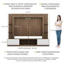 Ver imagem 3 de Rack Estante com Painel TV 65 Polegadas e 2 Portas Oslo Multimóveis Madeirado/Branco