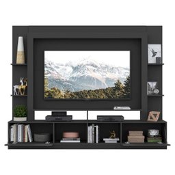 Rack Estante com Painel TV 65 Polegadas e 2 Portas Oslo Multimóveis Preto - 5
