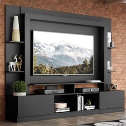Rack Estante com Painel TV 65 Polegadas e 2 Portas Oslo Multimóveis Preto - 1