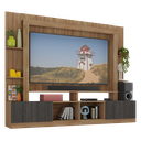 Ver imagem 1 de Rack Estante com Painel Tv 65 Polegadas e 2 Portas Oslo Multimóveis Madeirado/tenerife