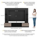 Ver imagem 3 de Rack Estante com Painel TV 65 Polegadas e 2 Portas Oslo Multimóveis Preto/Lacca Fumê