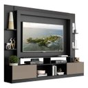 Ver imagem 2 de Rack Estante com Painel TV 65 Polegadas e 2 Portas Oslo Multimóveis Preto/Lacca Fumê