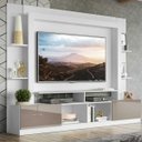 Ver imagem 1 de Rack Estante com Painel Tv 65 Polegadas e 2 Portas Oslo Multimóveis Branco/lacca Fumê