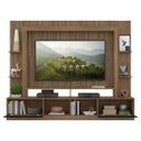 Ver imagem 5 de Rack Estante com Painel Tv 65 Polegadas e 2 Portas Oslo Multimóveis Madeirado/preto