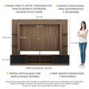 Ver imagem 3 de Rack Estante com Painel Tv 65 Polegadas e 2 Portas Oslo Multimóveis Madeirado/preto