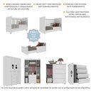 Ver imagem 4 de Quarto de Bebê Berço com Colchão Cômoda e Guarda-Roupa Pimpolho Multimóveis Branco