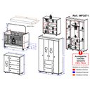 Ver imagem 5 de Quarto de Bebê Berço com Colchão Cômoda e Guarda-Roupa Pimpolho Multimóveis Branco