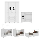 Ver imagem 7 de Quarto de Bebê Berço com Colchão Cômoda e Guarda-Roupa Pimpolho Multimóveis Branco