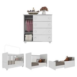 Quarto de Bebê com Berço e Cômoda Pimpolho Multimóveis Branco - 6